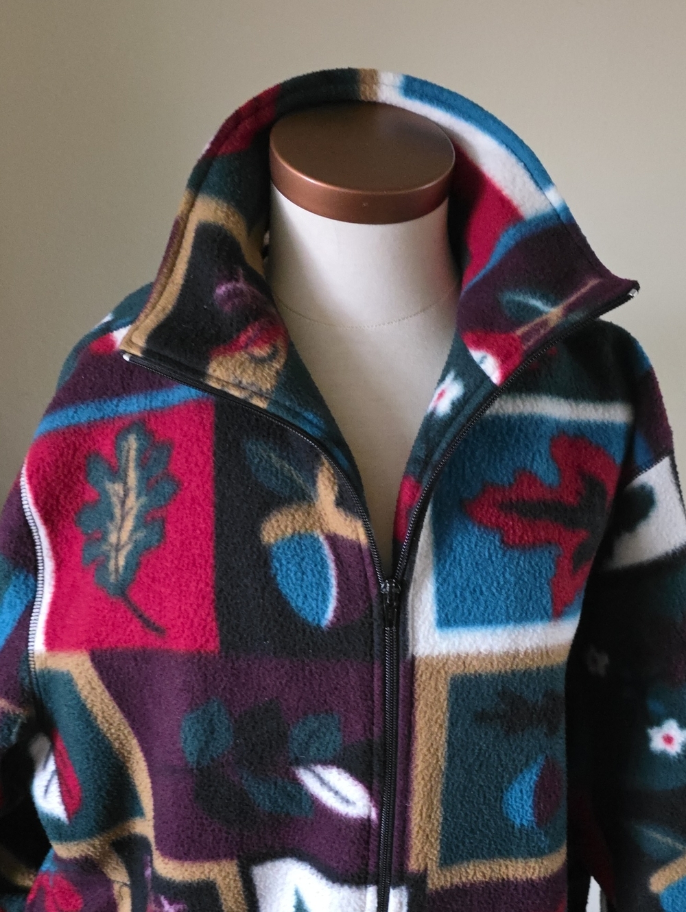 Vintage TanJay Fleece Zip Up Jacket/Sweater - Fall Theme - L - Picture 14 of 16
